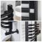 Terma Pola - Black D-Bar Heated Towel Rail 1580mm x 500mm