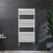 Milano Lustro Dual Fuel - Designer White Flat Panel Heated Towel Rail - 1200mm x 600mm