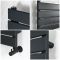 Milano Lustro - Designer Black Flat Panel Heated Towel Rail - 975mm x 450mm