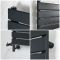 Milano Lustro Dual Fuel - Designer Black Flat Panel Heated Towel Rail - 1200mm x 600mm