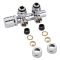 Milano - Chrome H Block Angled Valve Chrome Handwheel with 15mm Copper Adapters