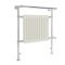 Milano Elizabeth - White and Chrome Traditional Electric Heated Towel Rail - 930mm x 790mm (With Overhanging Rail)