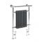 Milano Elizabeth - Anthracite Traditional Dual Fuel Heated Towel Rail - 930mm x 620mm (With Overhanging Rail) - Choice of Wi-Fi Thermostat and Cable Cover