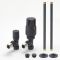Milano - Modern Thermostatic Angled Radiator Valve and Pipe Set - Anthracite