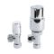 Milano - Thermostatic Chrome Angled Radiator Valves with Safety Cap (Pair)