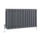 Milano Windsor - Horizontal Four Column Anthracite Traditional Cast Iron Style Radiator - 600mm x 1190mm