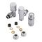 Milano - Chrome Radiator Valve with Chrome TRV & 15mm Copper Adapters