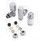 Milano - Chrome Radiator Valve with White TRV & 15mm Copper Adapters