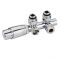 Milano - Chrome H Block Angled Valve with Chrome TRV Head & 15mm Copper Adapter