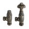 Milano Select - Brass Thermostatic Antique Style Angled Radiator Valves (Pair)