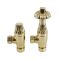 Milano Windsor - Polished Brass Thermostatic Antique Style Angled Radiator Valves (Pair)