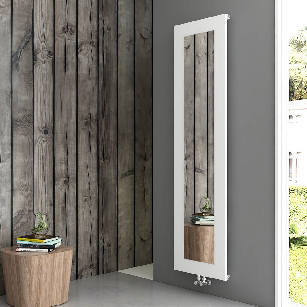 Carisa Quadro - Aluminium Vertical Designer Radiator with Mirror - Choice of Finish