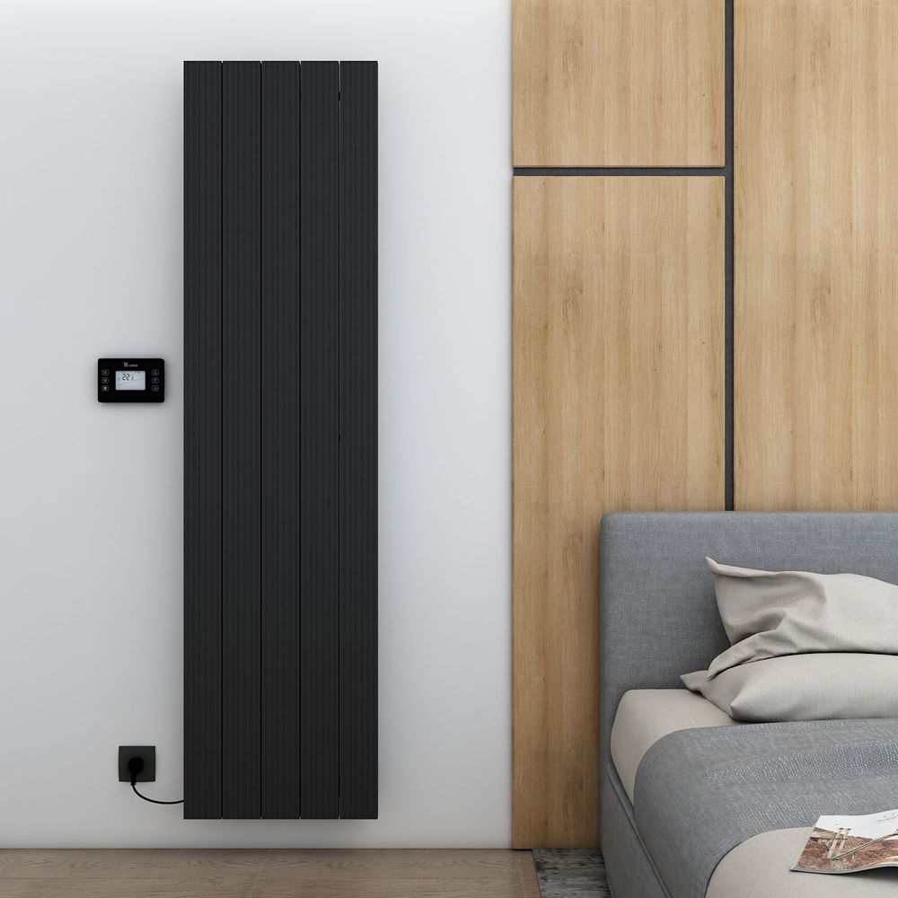 Carisa Boreas M - Aluminium Electric Vertical Designer Radiator - Single Panel - Choice of Finish