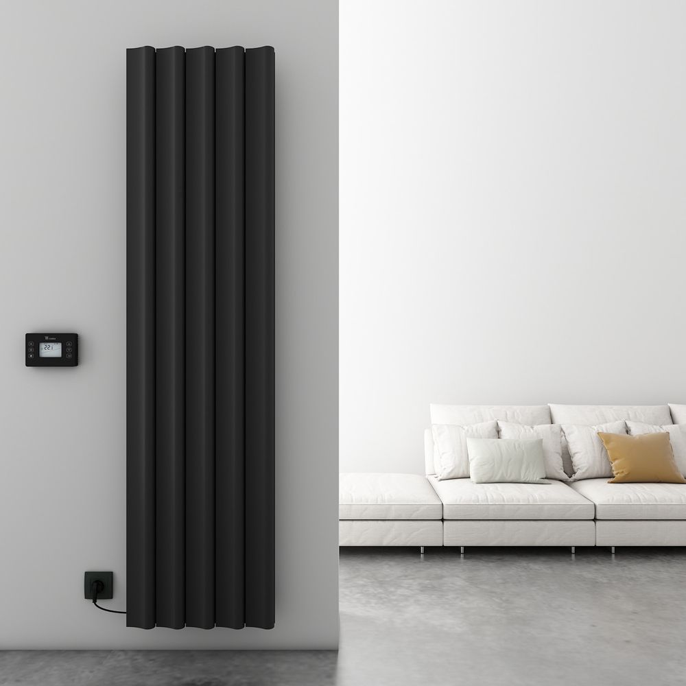 Carisa Boreas S - Aluminium Electric Vertical Designer Radiator - Single Panel - Choice of Finish