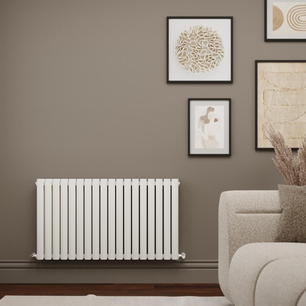 Milano Aruba Ayre - Aluminium Horizontal Designer Radiator (Double Panel) - 600mm Tall - Choice Of Finish and Width