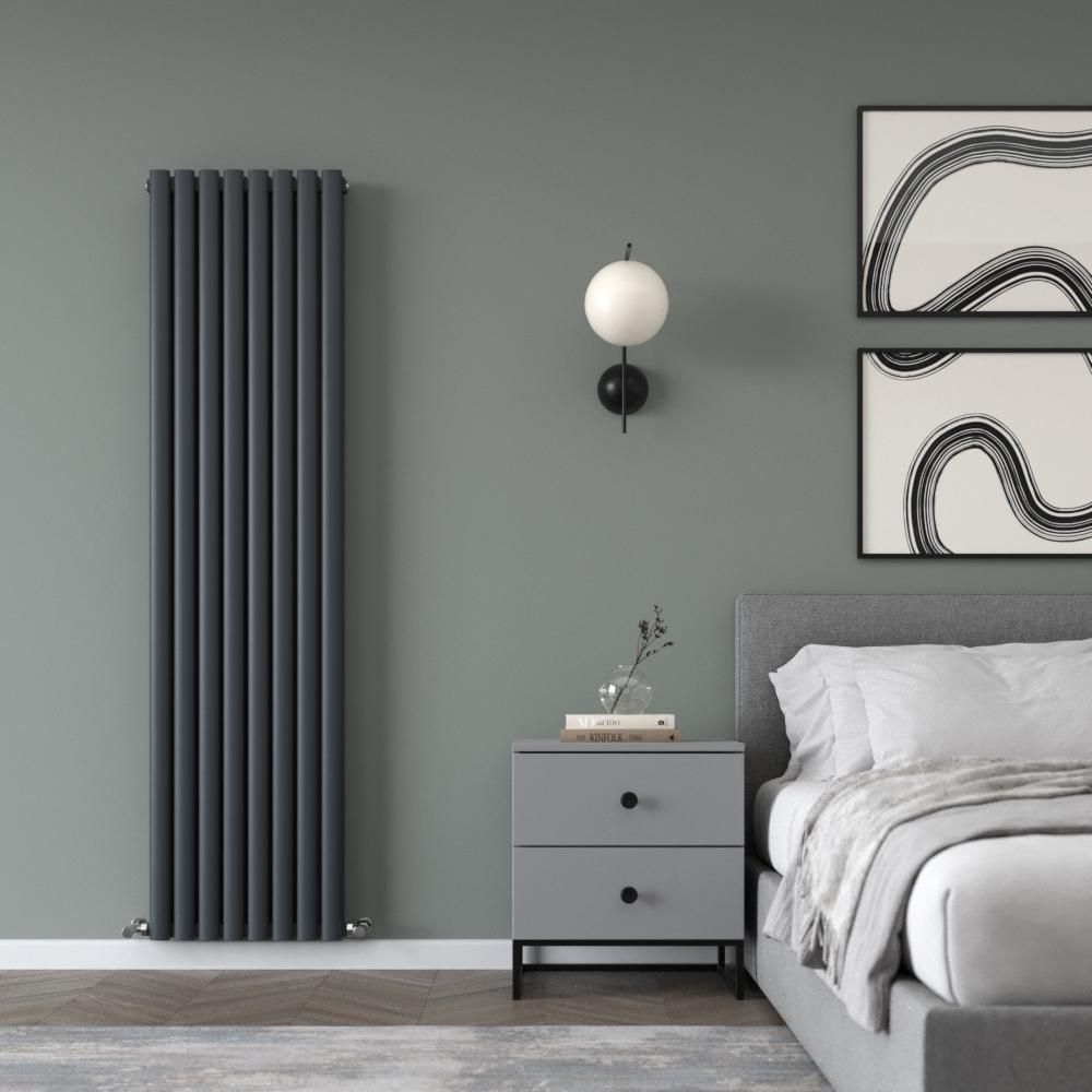 Milano Aruba Ayre - Aluminium Vertical Designer Radiator (Double Panel) - 1800mm Tall - Choice Of Finish and Width