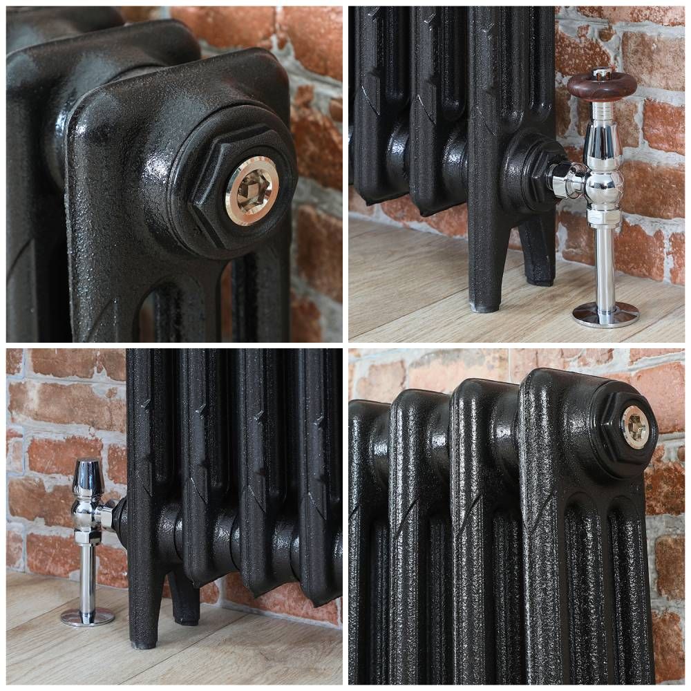 Milano Mercury - 3 Column Cast Iron Radiator - 760mm Tall - Antique Graphite - Multiple Sizes Available