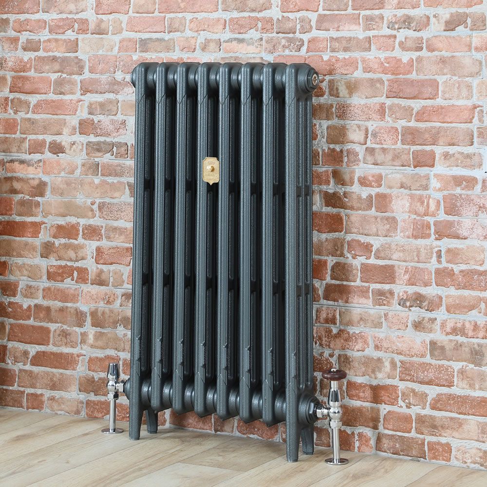 Milano Mercury - Cast Iron Radiator - 660mm Tall - Antique Silver - Multiple Sizes Available