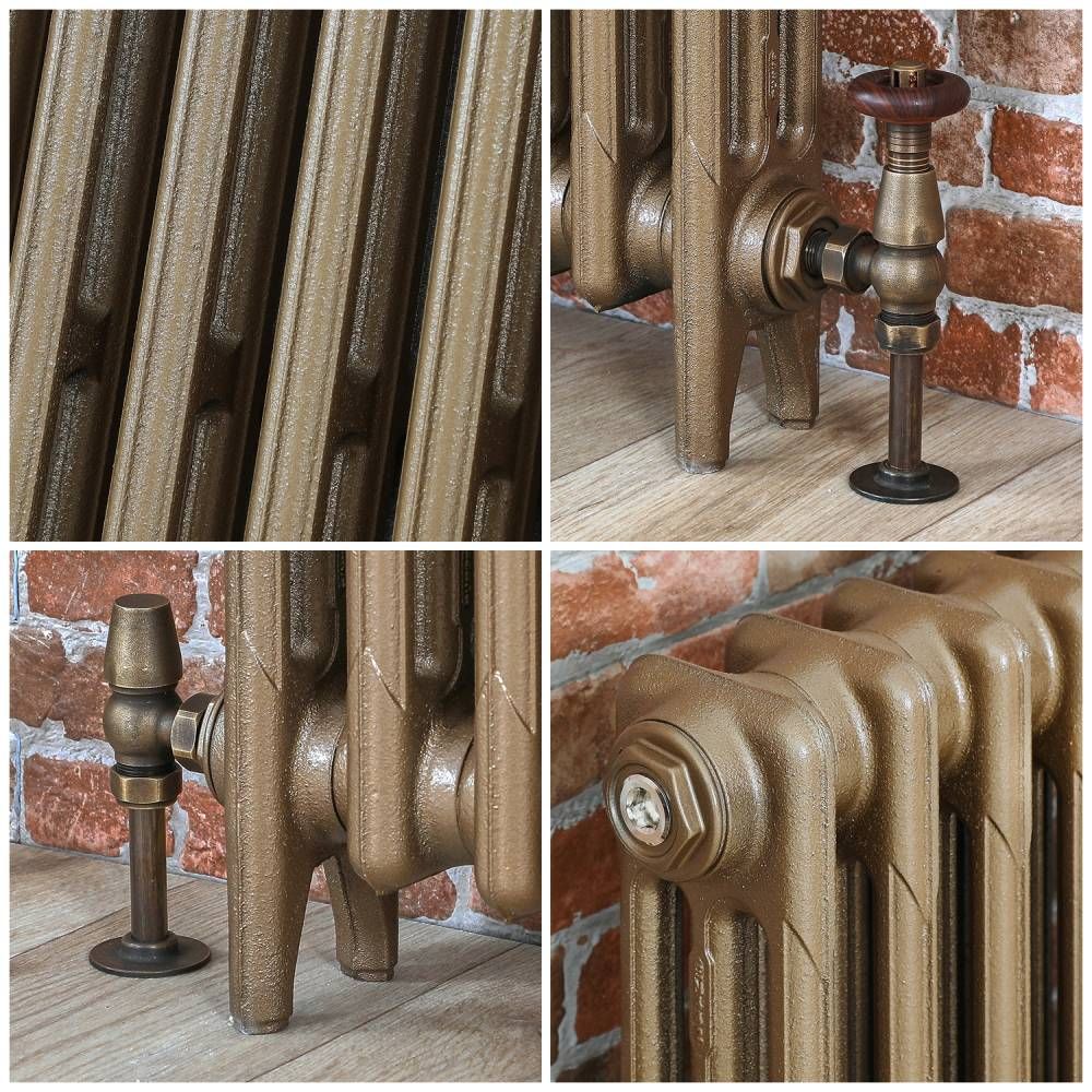 Milano Mercury - 3 Column Cast Iron Radiator - 760mm Tall - Burnt Gold - Multiple Sizes Available