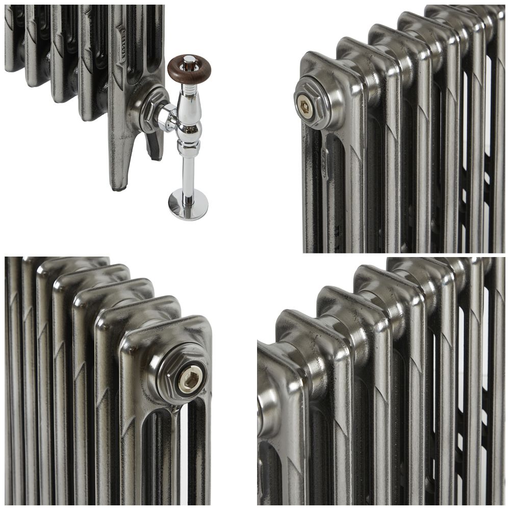 Milano Mercury - 3 Column Cast Iron Radiator - 860mm Tall - Full Polish ...
