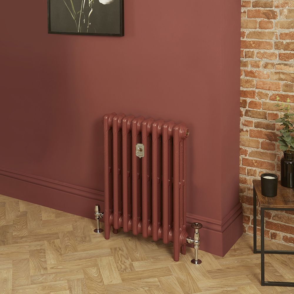 Milano Mercury - 3 Column Cast Iron Radiator - 560mm Tall - Farrow & Ball Eating Room Red - Multiple Sizes Available