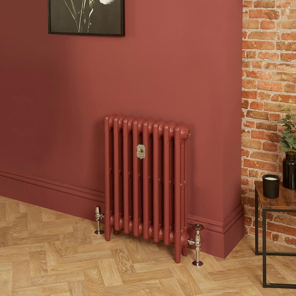Milano Mercury - 3 Column Cast Iron Radiator - 660mm Tall - Farrow & Ball Eating Room Red - Multiple Sizes Available