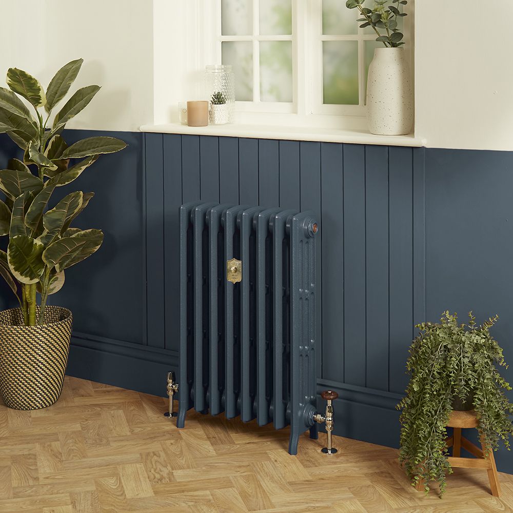 Milano Isabel - 4 Column Cast Iron Radiator - 760mm Tall - Farrow & Ball Hague Blue - Multiple Sizes Available