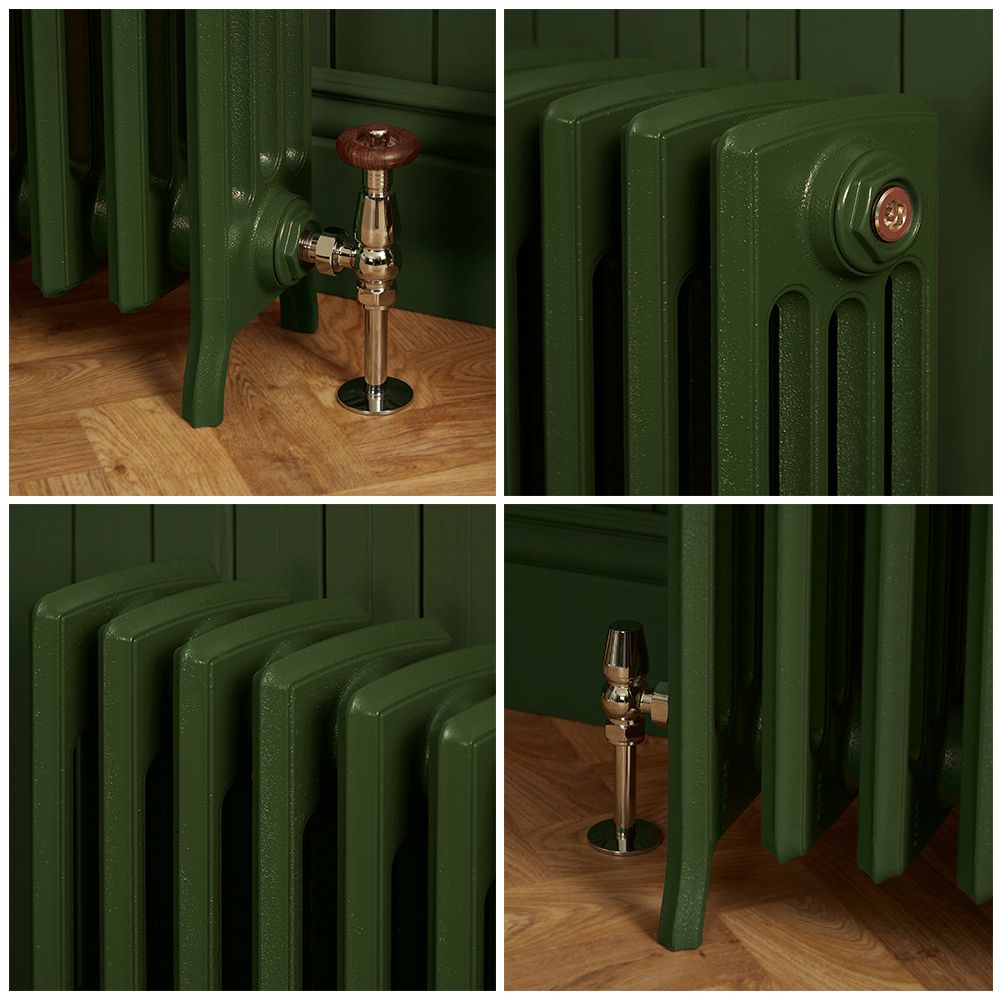 Milano Isabel - 4 Column Cast Iron Radiator - 660mm Tall - Farrow & Ball Duck Green - Multiple Sizes Available
