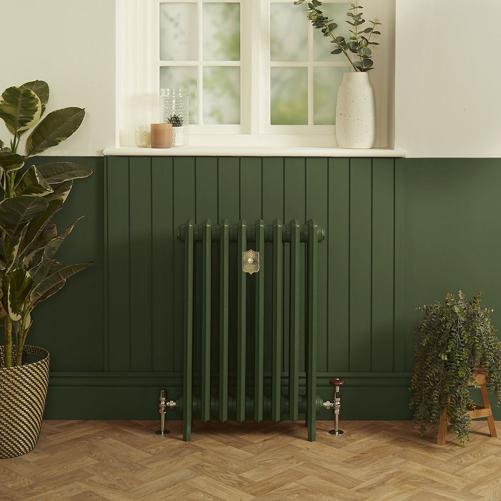 Milano Isabel - 4 Column Cast Iron Radiator - 760mm Tall - Farrow & Ball Duck Green - Multiple Sizes Available