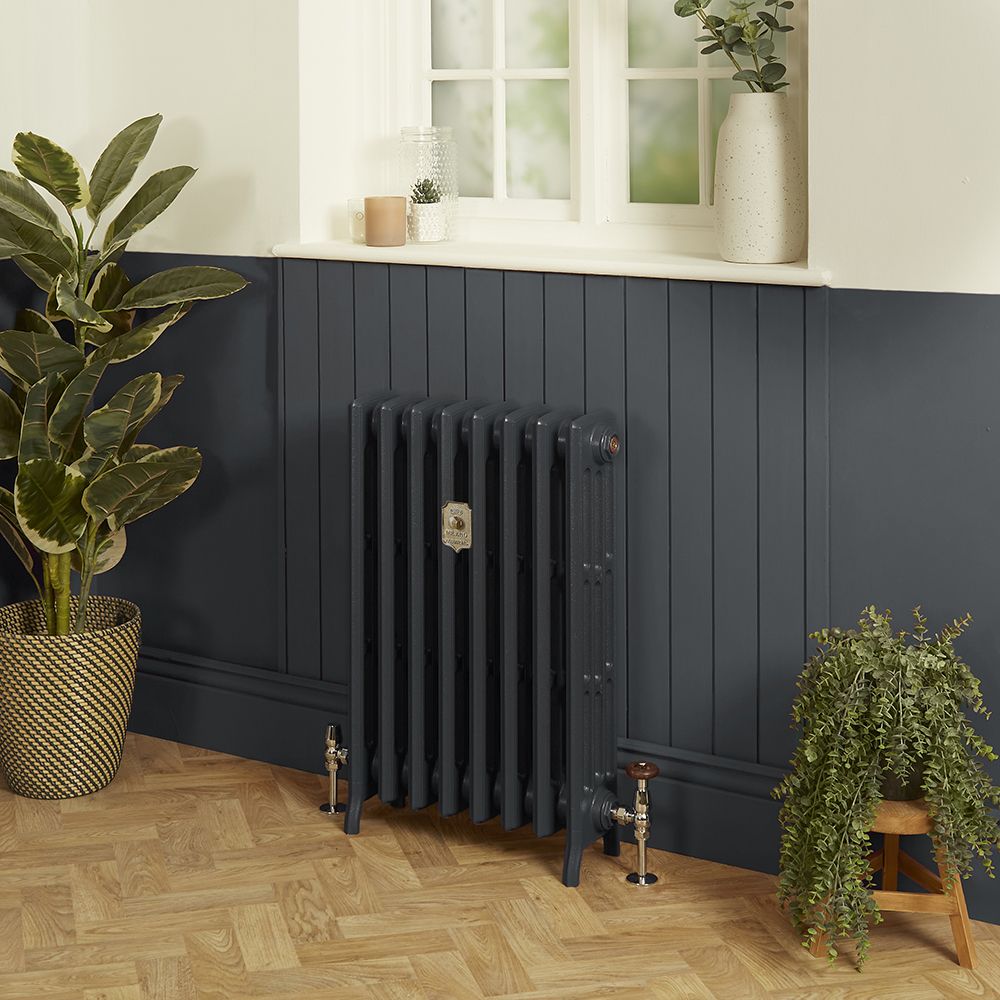 Milano Isabel - 4 Column Cast Iron Radiator - 760mm Tall - Farrow & Ball Railings Grey - Multiple Sizes Available