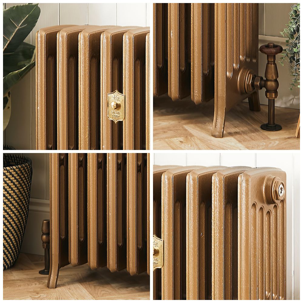 Milano Isabel - Cast Iron Radiator - 660mm Tall - Burnt Gold - Multiple Sizes Available