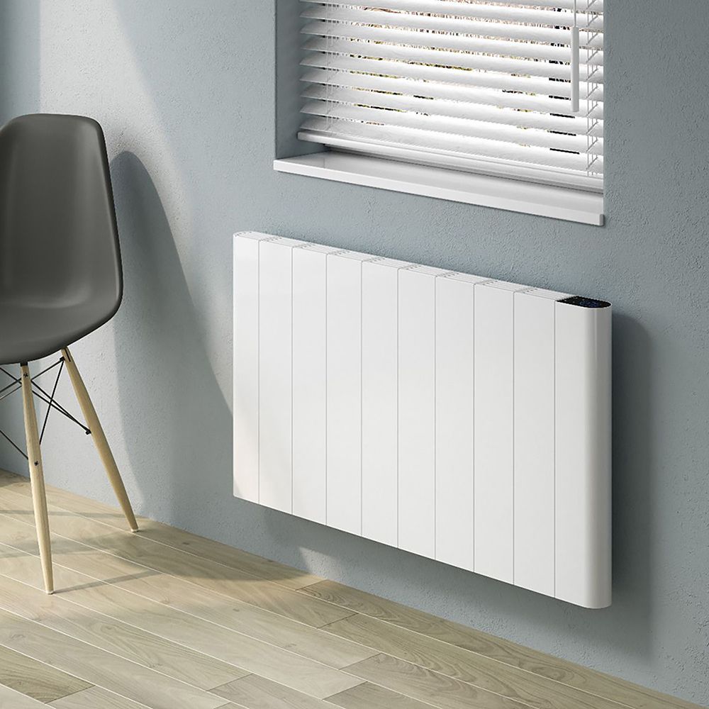 Reina Maia - Aluminium Electric Horizontal Designer Radiator - Single Panel - White