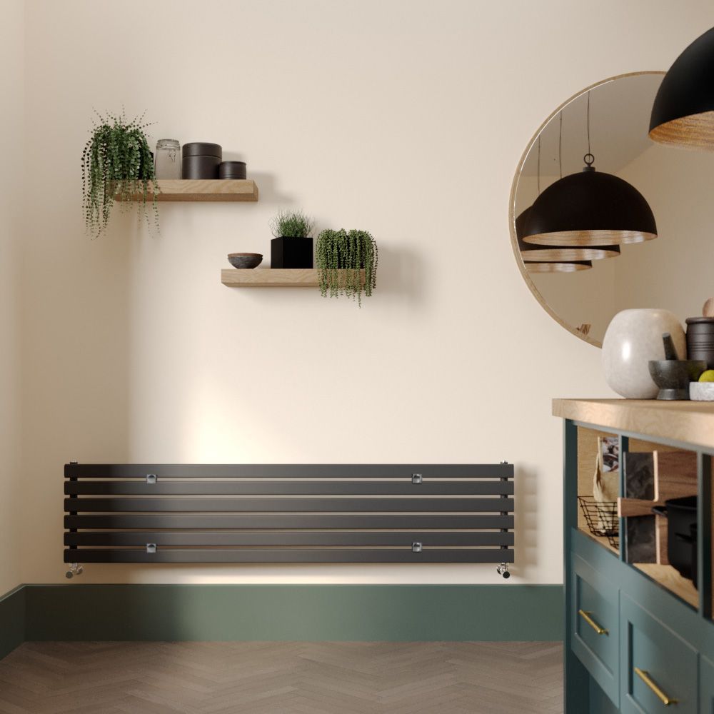 Milano Capri - Anthracite Horizontal Flat Panel Designer Radiator 354mm x 1600mm (Single Panel)