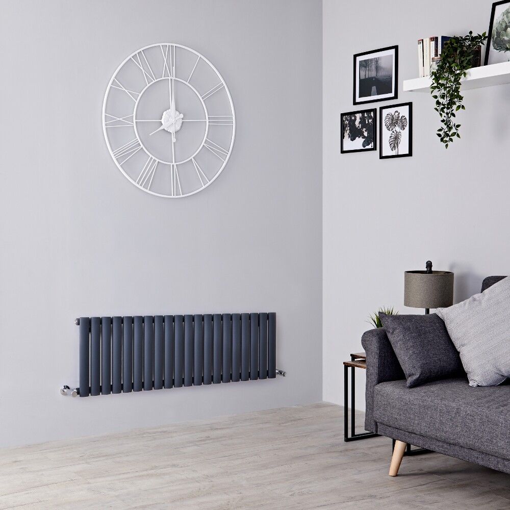 Milano Aruba - Anthracite Horizontal Designer Radiator 400mm x 1180mm (Single  Panel)