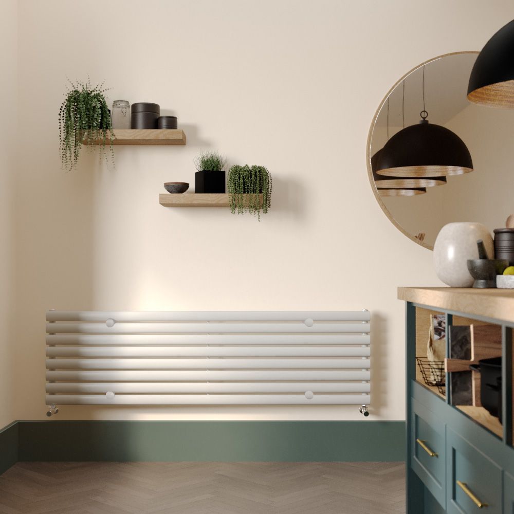 Milano Aruba - White Horizontal Designer Radiator 472mm x 1600mm (Single Panel)