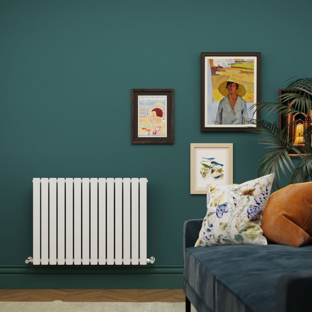 Milano Capri - White Horizontal Flat Panel Designer Radiator 635mm x 826mm (Single Panel)