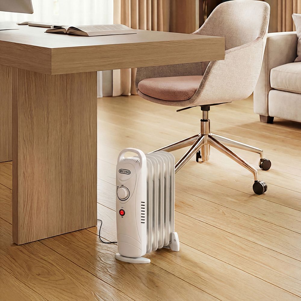 ECOSO Orla - Modern 800W Electric Portable Oil Filled Radiator - Choice of Finish