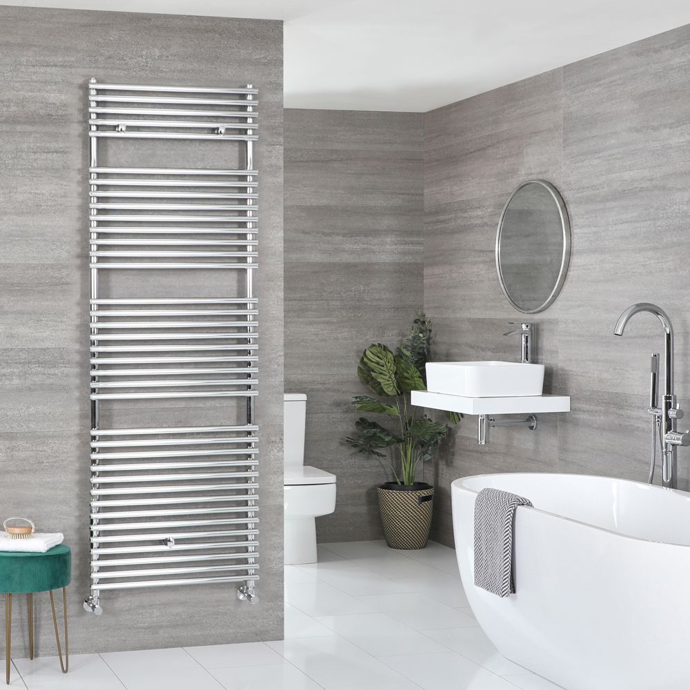 Milano Arno - Bar on Bar Chrome Heated Towel Rail 1738mm x 600mm