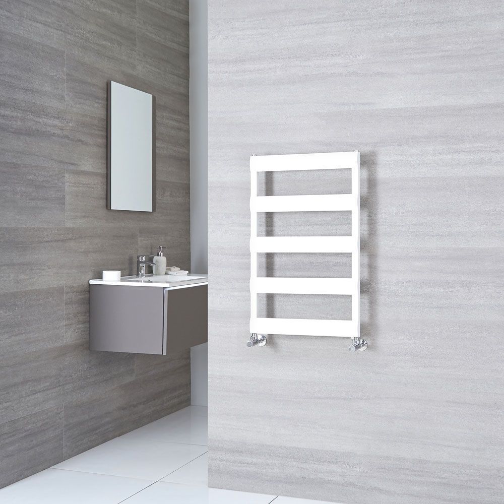 Milano Passo - White Aluminium Designer Towel Rail - Choice of Size