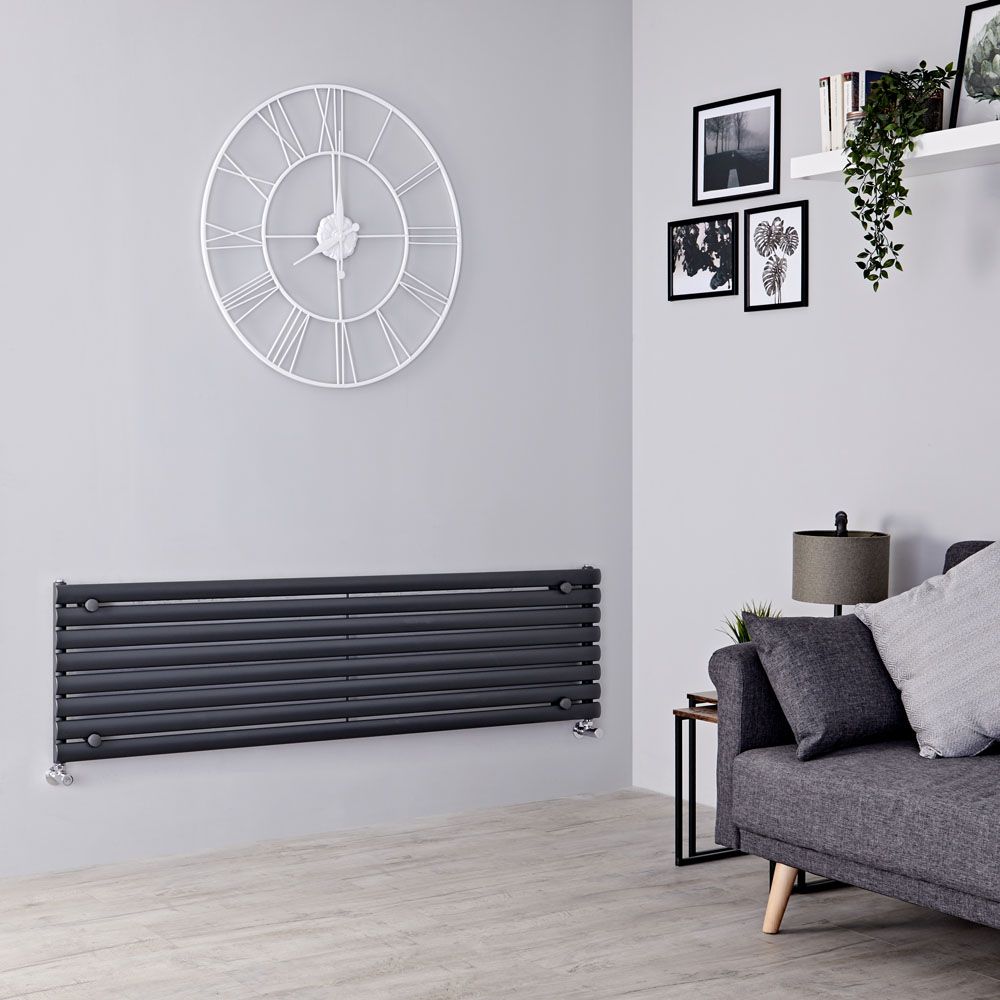 Milano Aruba - Anthracite Horizontal Designer Radiator 472mm x 1780mm (Single Panel)