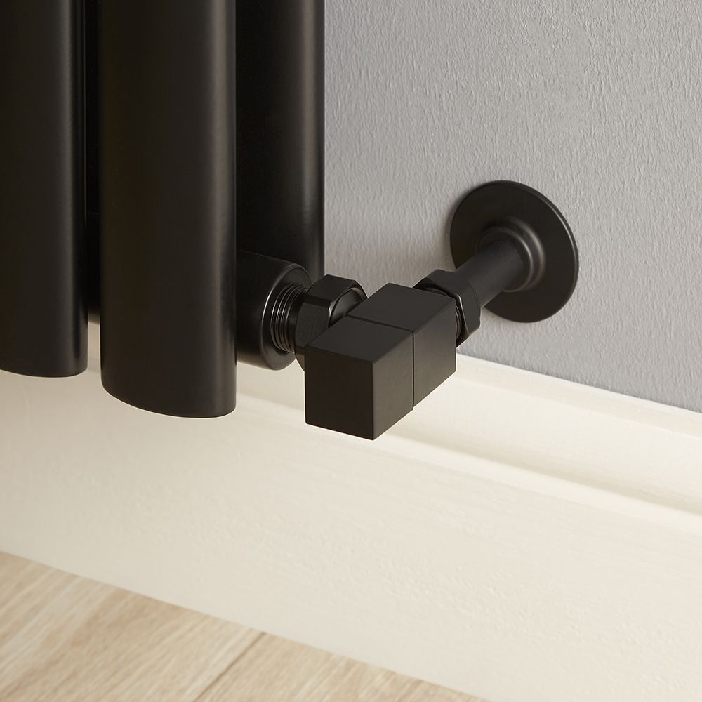 Milano - Modern Square Angled Radiator Valves - Choice of Finish
