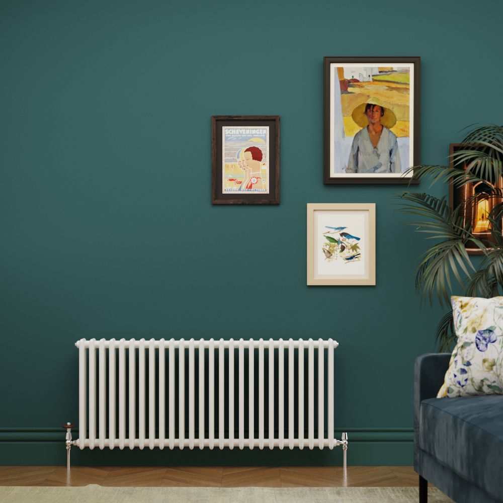 Milano Windsor - Horizontal Triple Column White Traditional Radiator - 500mm x 1190mm