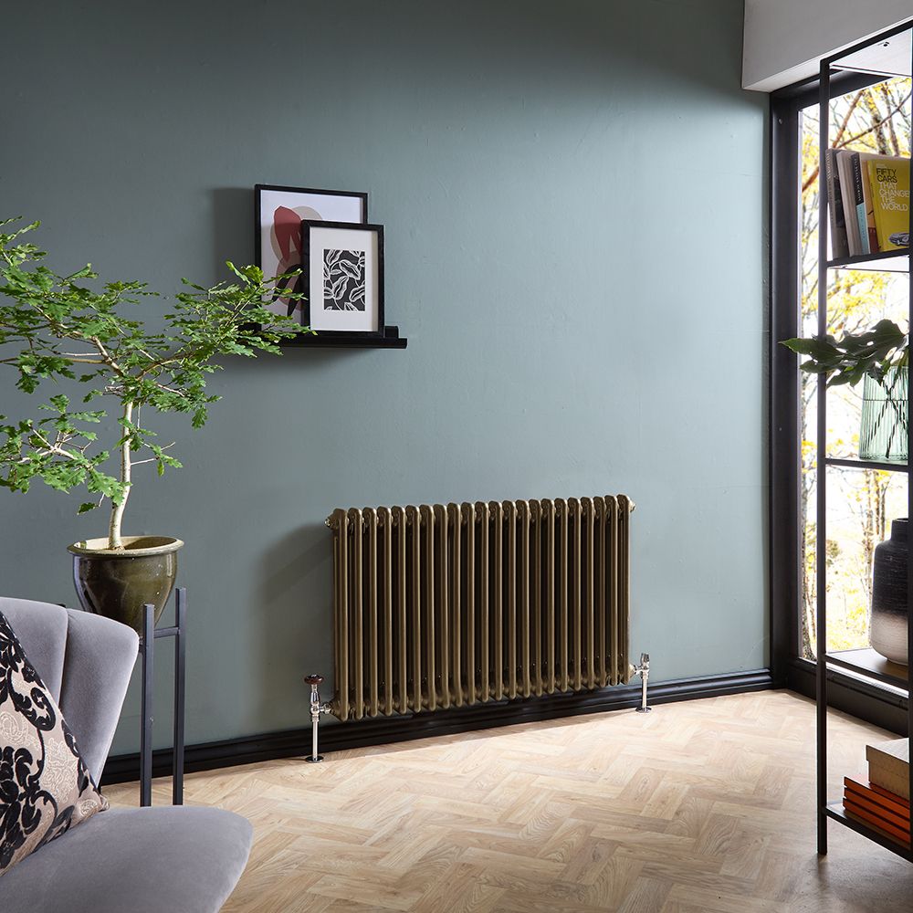 Milano Windsor - Metallic Bronze Horizontal Traditional Column Radiator - Double Column - Choice Of Width