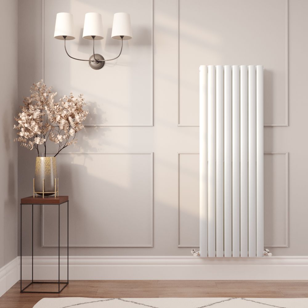 Milano Aruba - Modern White Vertical Designer Radiator 1400mm x 472mm (Double Panel)