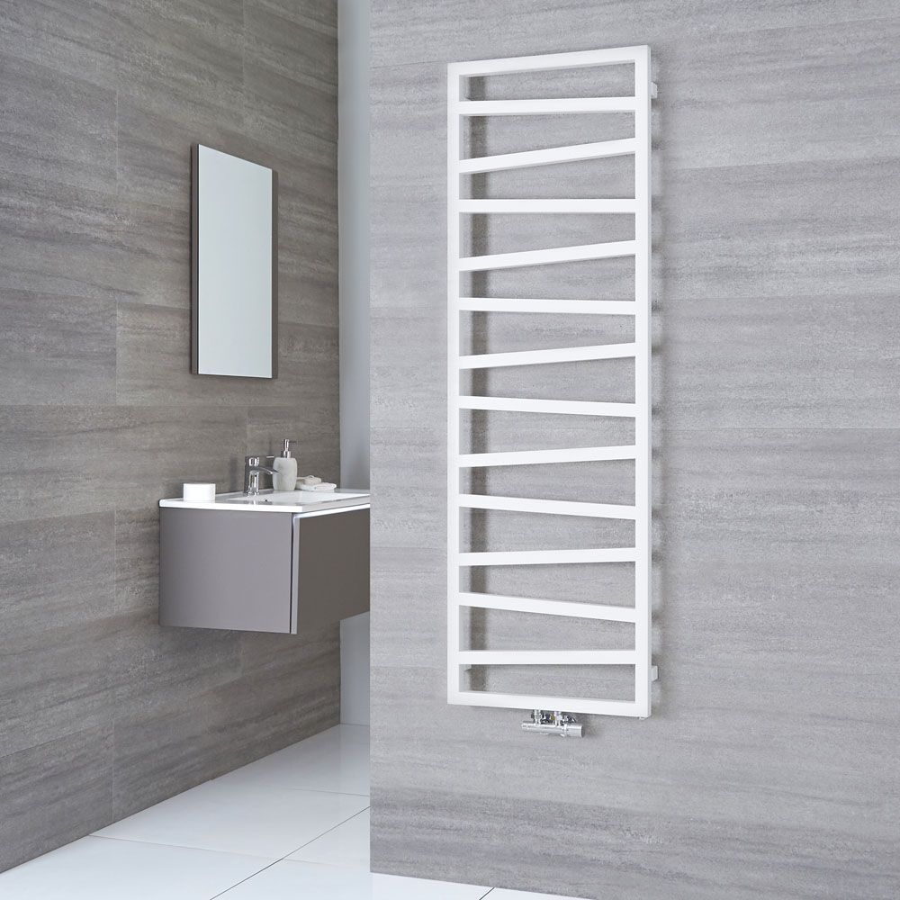Terma ZigZag - White Vertical Heated Towel Rail 1545mm x 500mm