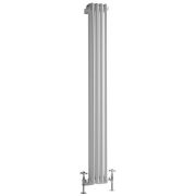Milano Windsor - Vertical Double Column White Traditional Cast Iron Style Radiator - 1500mm x 200mm