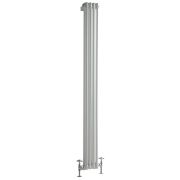 Milano Windsor - Vertical Double Column White Traditional Cast Iron Style Radiator - 1800mm x 200mm
