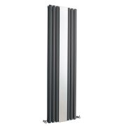 Milano Aruba - Anthracite Vertical Mirrored Designer Radiator 1800mm x 499mm (Double Panel)
