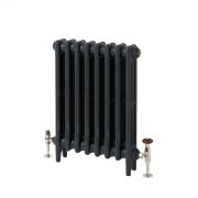 Milano Mercury - 3 Column Cast Iron Radiator - 660mm Tall - Farrow & Ball Railings Grey - Multiple Sizes Available