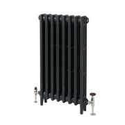 Milano Mercury - 3 Column Cast Iron Radiator - 860mm Tall - Farrow & Ball Railings Grey - Multiple Sizes Available